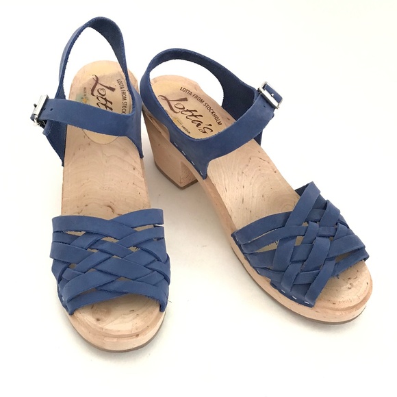 LOTTA’S From Stockholm Clog Sandals Peep Toe Blue Women’s Size 10.5 EU 42 - Picture 2 of 16